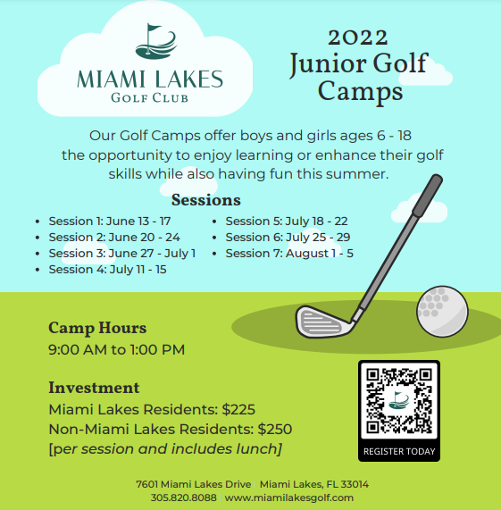 MiamiLakes 2022 jr golf camps